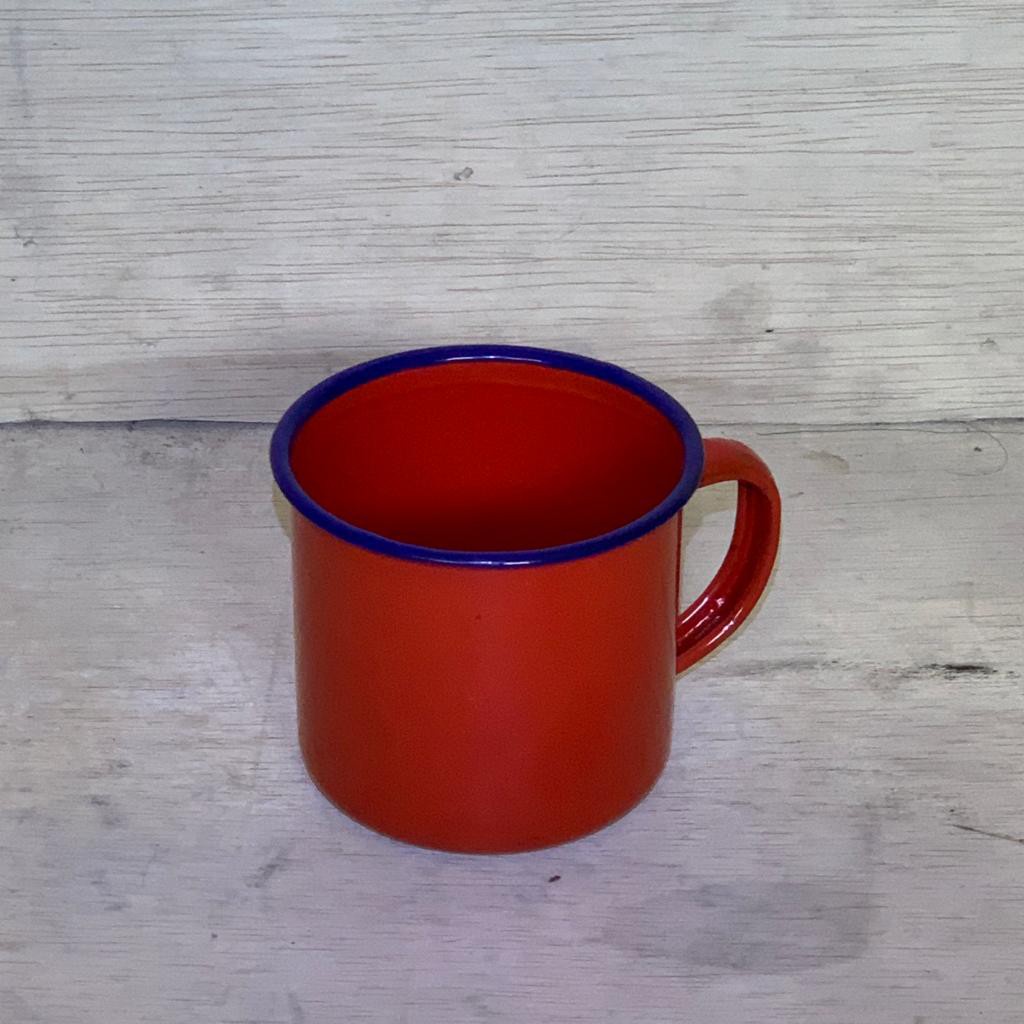 Cangkir Seng Jadul / Enamel 7cm POLOS MOTIF KEMBANG LURIK BLIRIK