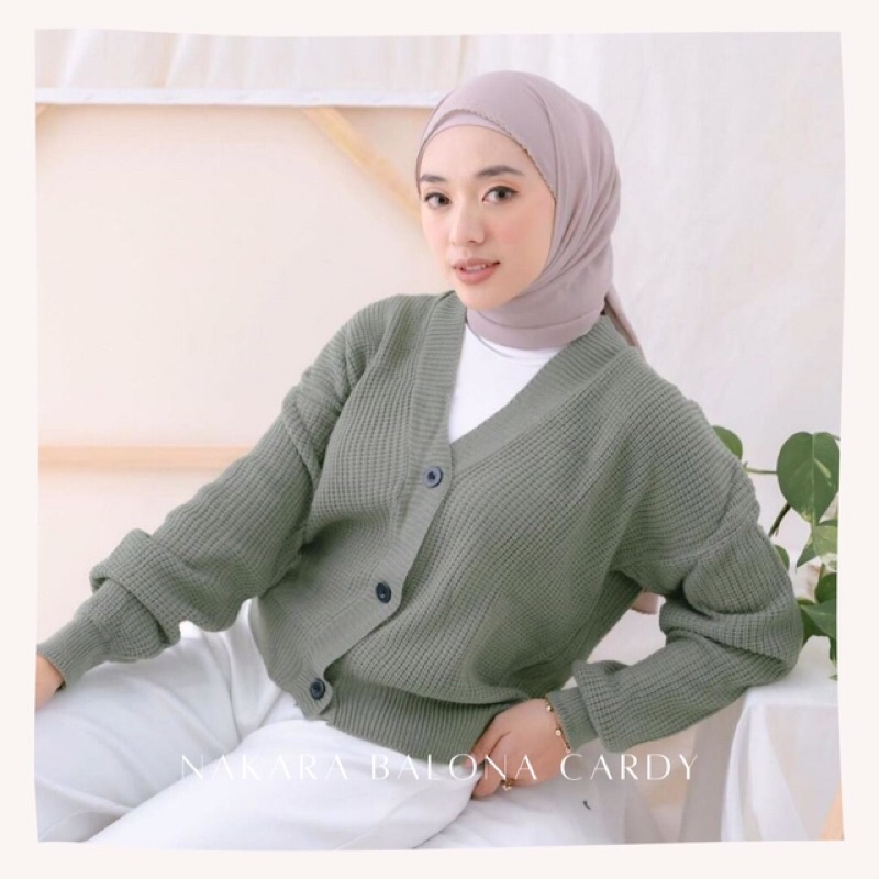 Nakara Cardigan Rajut Premium / Cardigan Rajut Wanita / Cardy Oversize Lengan Balon