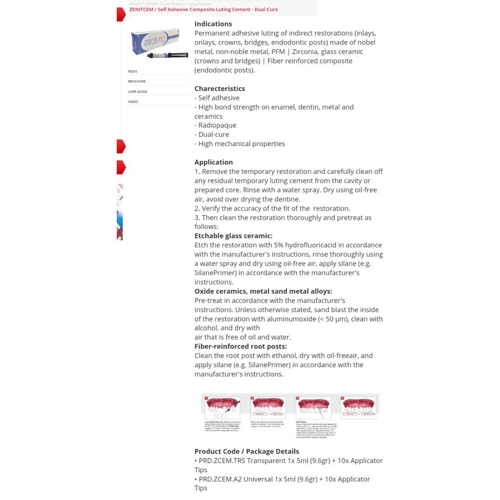 Alice dental // ZenitCem self adhesive resin cement / sementasi semen lem fiber post core