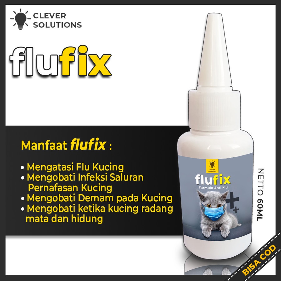 Flufix Obat Flu Kucing Obat Batuk Pilek Demam Kucing FluCat Flu Hewan Obat Sakit Kucing