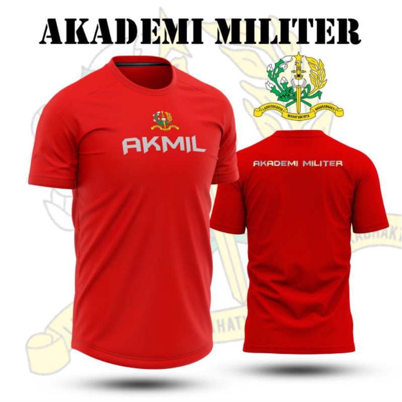 Baju Kaos Akmil / Jersey Olahraga Taruna Akmil / Kaos Erobik Akmil Lengan Pendek Bahan Drifit Premiu