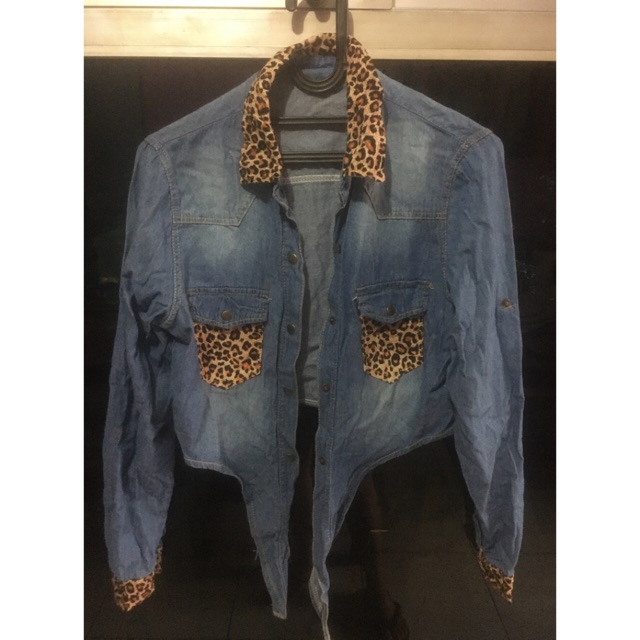 Crop Top Jeans Leopard