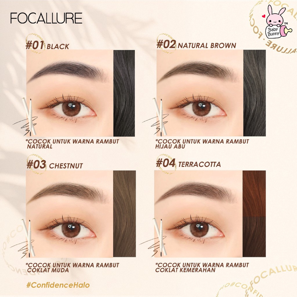 ❤ BELIA ❤ FOCALLURE Silky Shaping Eyebrow Pencil FA202 | Tahan Air Sliding Pensil alis-Makeup | Eyebrow Pen | Pensil Alis | BPOM