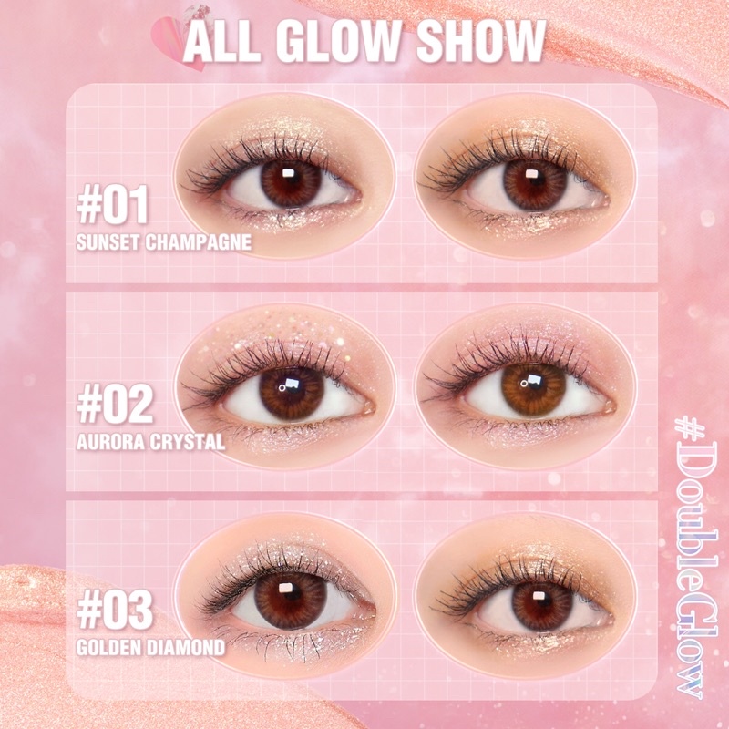 [BISA COD] Pinkflash #DoubleGlow 2 in 1 All Glow Liquid Eyeshadow