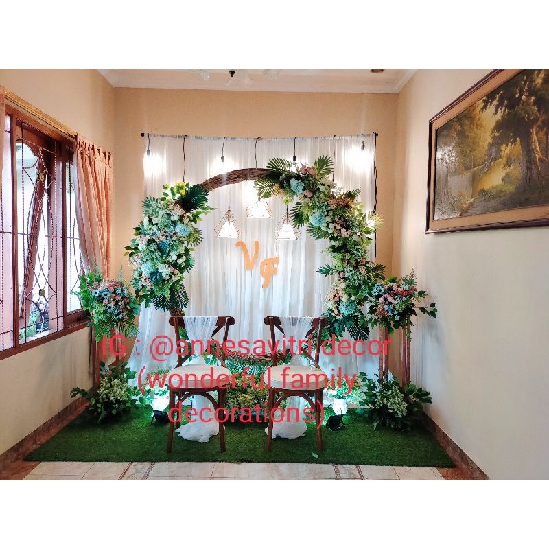 sewa dekorasi backdrop wedding rustic 2 meter