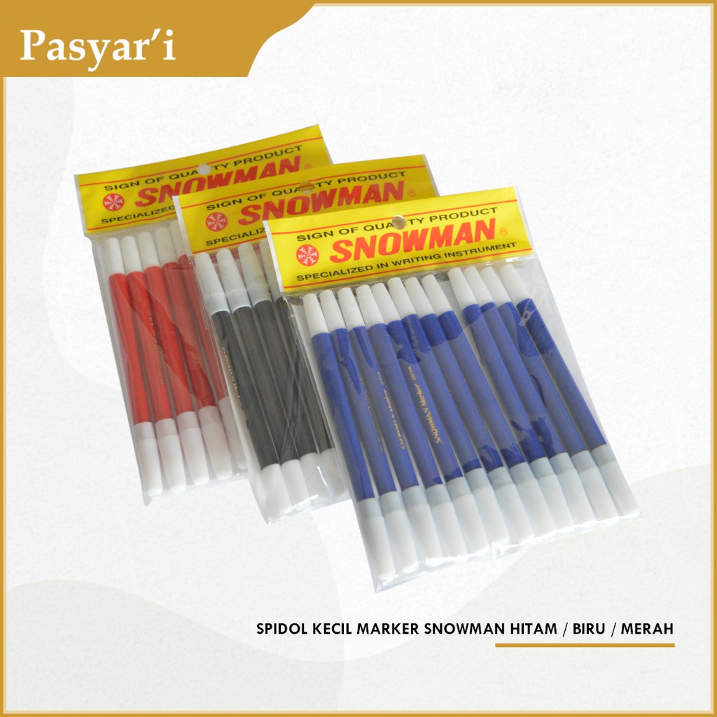 

Spidol Kecil Marker Snowman Hitam / Biru / Merah / Kuning / Hijau