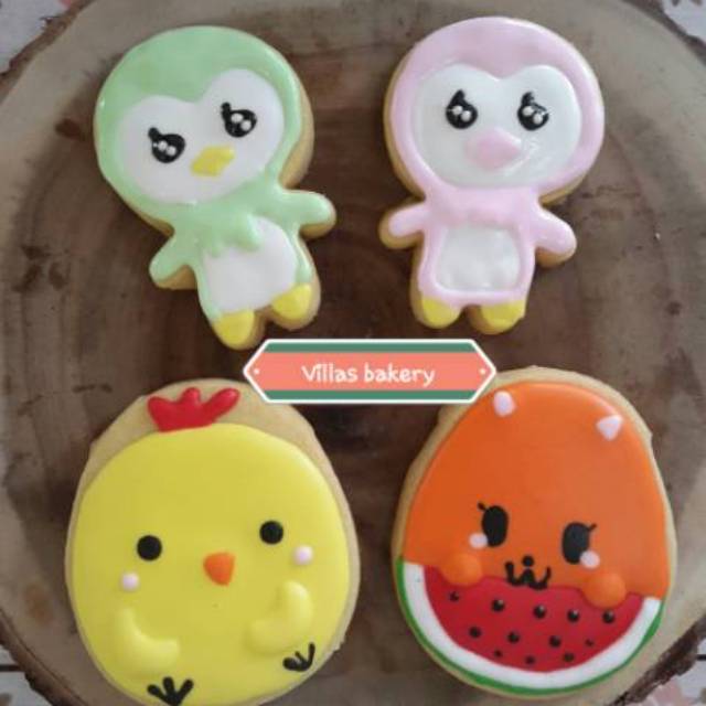 

Unicorn ice , baby chicken, poli watermelon, baby penguin cookies