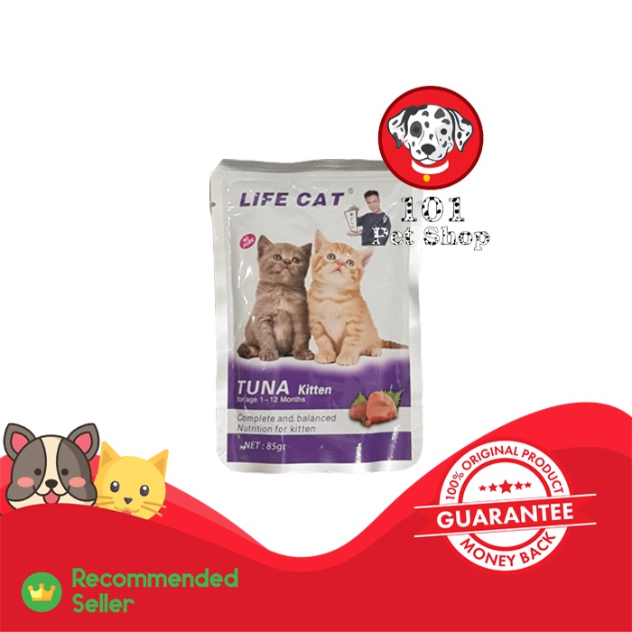 MAKANAN KUCING BASAH WET FOOD POUCH LIFE CAT TUNA KITTEN 85GR