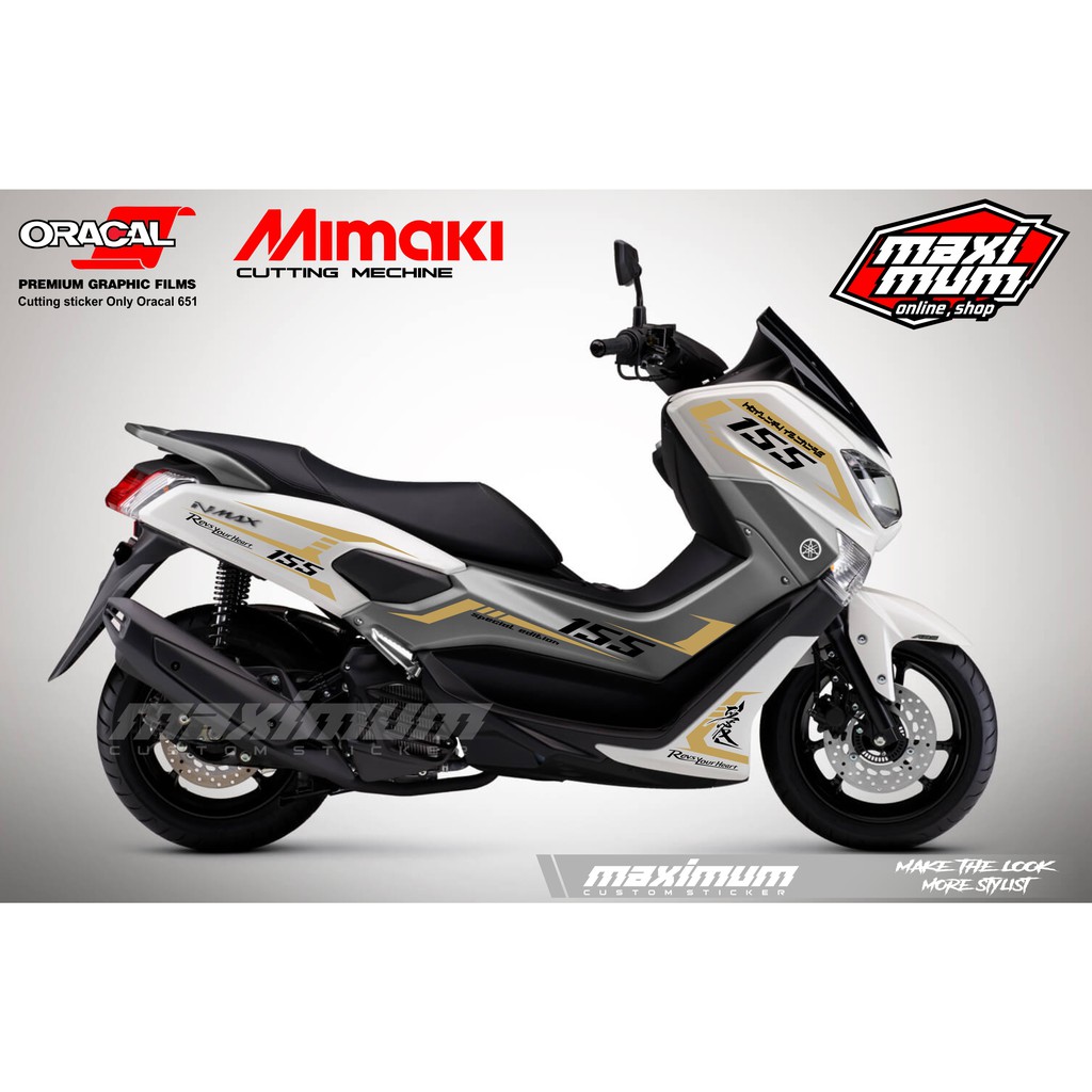 CUTTING STICKER NMAX PUTIH - STRIPING STIKER ORACAL GOLD NEW