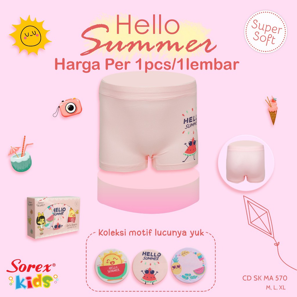 CD Celana Dalam Anak Perempuan SOREX BOXER MA Series Original 100% SRCDA11