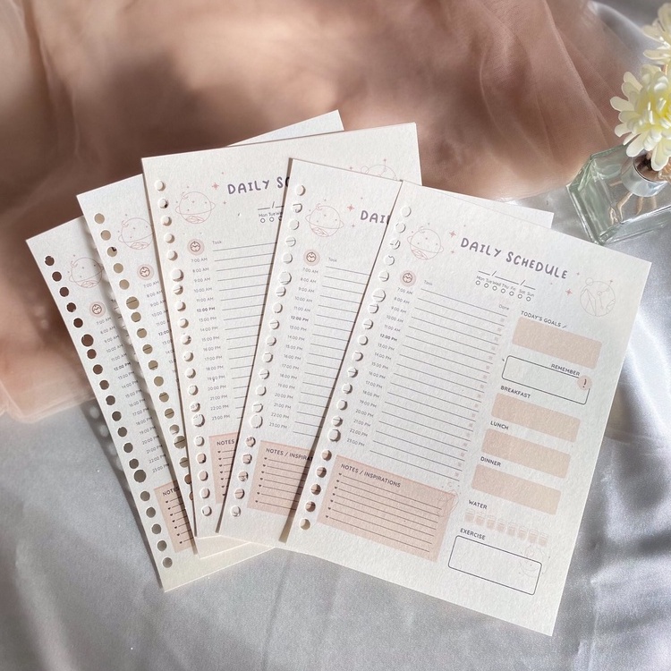 

Daily Planner A5 LOOSE LEAF Isi Binder Perencanaan Harian Buku Jurnal Planner Study Planner