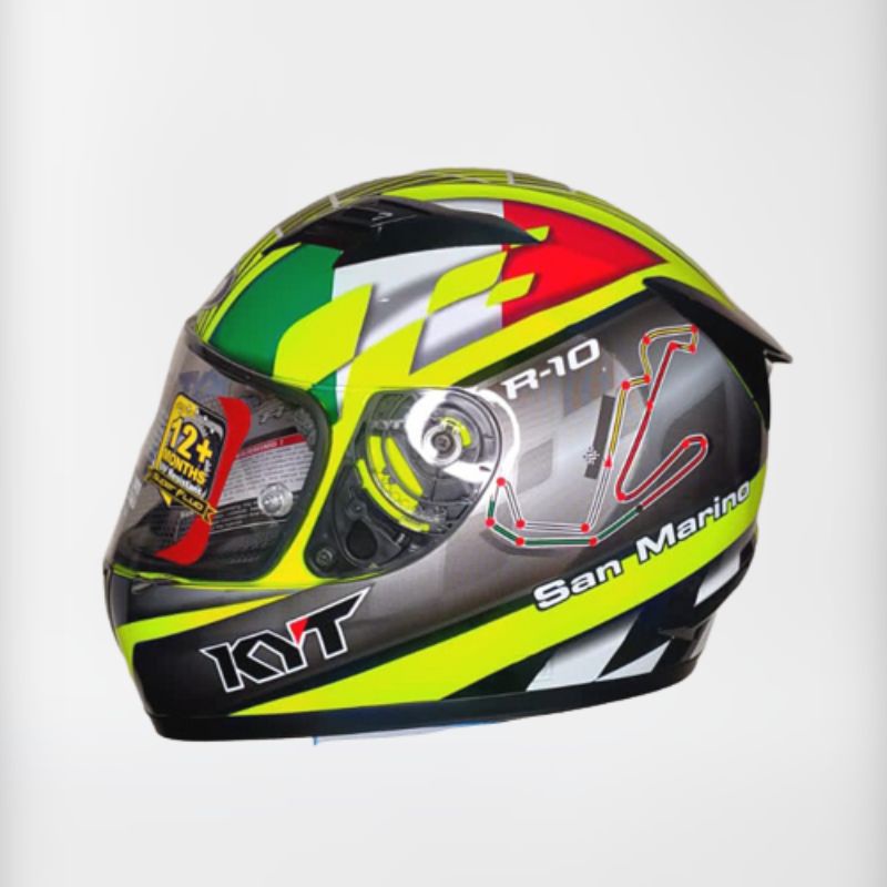 KYT R10 Flat Pinlock San Marino Gp Race Yellow Fluo Black