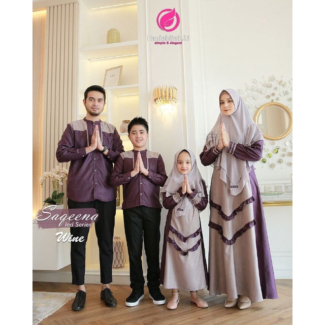 DRESS MOM SAQEENA IED SERIES ORIGINAL BY FANIAHIJAB SARIMBIT KELUARGA TERBARU 2022 GAMIS MUSLIM POLO