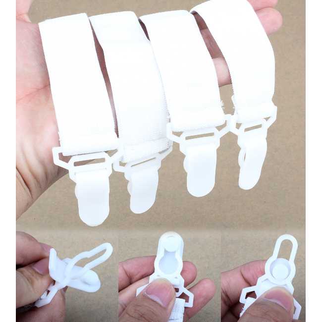 Sabuk Grippers Clip Penjepit Spray Kasur 4 PCS / Klip Clip Holder Karet Tali Ikat Pengikat Pengencang Pengait Penjepit Jepitan Kain Sprei Sprai Seprei Seprai Sepre Seprey Sprey Tidur Kasur Spring Bed Anti Geser Klip 4 Sudut Besi Rapi Isi 4 Murah Original