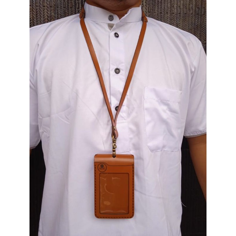 

name tag murah id card holder lanyard name tag kulit asli