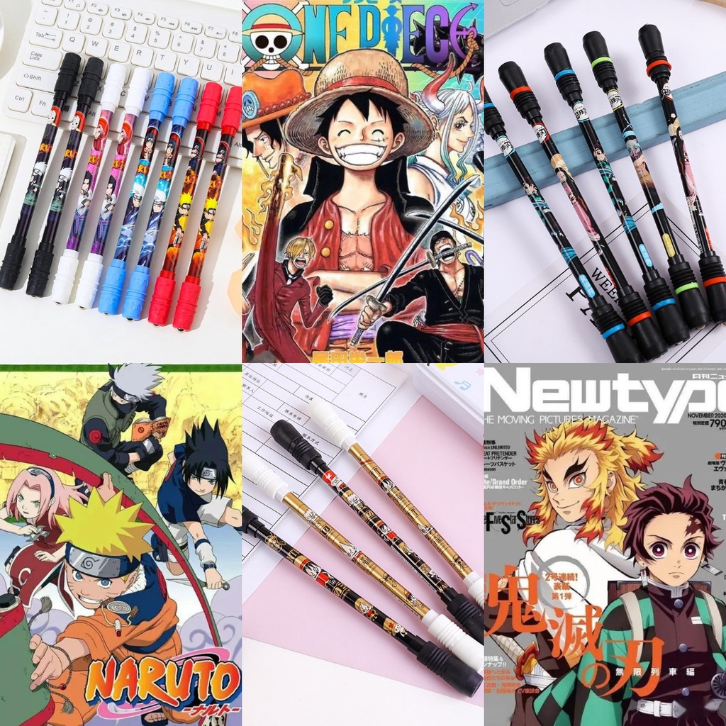 

[COD]1 Pcs Spinning Pen(One Piece / Naruto / Pokemon /Demon Slayer)Anime Mainan periferal Pulpen Putar Balance Pen Oily Pen Spining Pen Pena Plastik Anti-stress Bolpoin Rotating