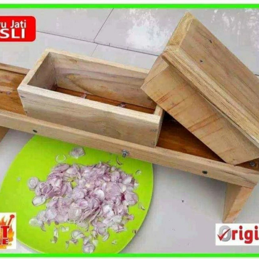 mengiris bawang | pengiris bawang bahan kayu jati