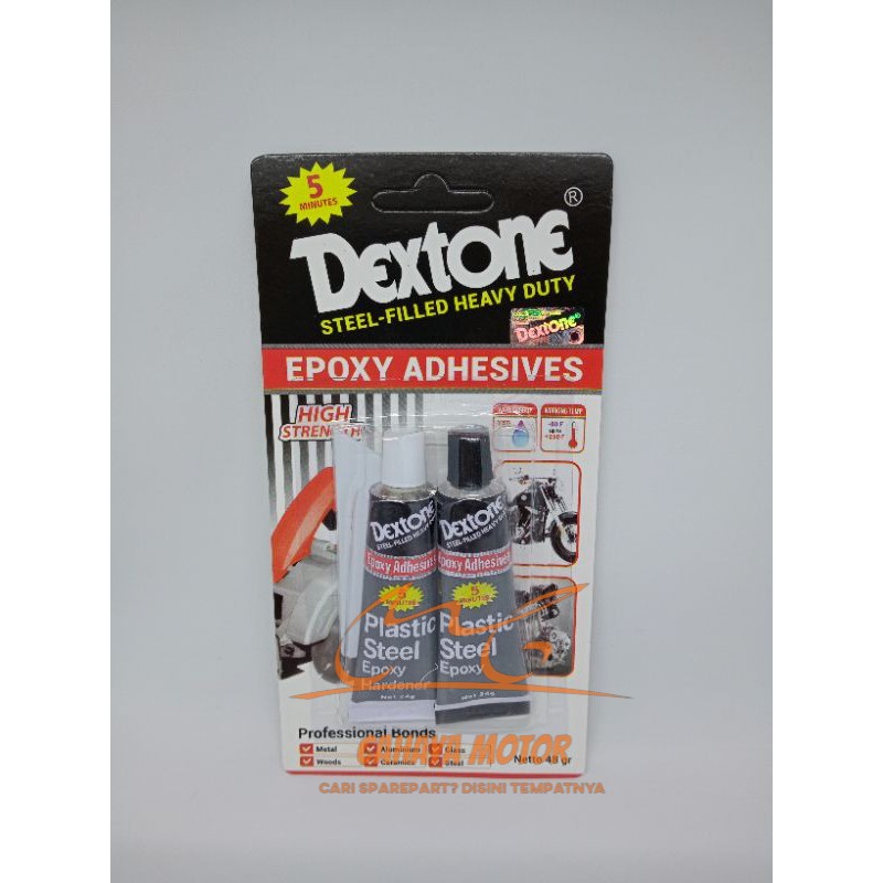 

Dextone Lem Besi Epoxy Plastic Steel 5 menit 48 gram - Lem Perekat Besi Baja Kayu Plastik Keramik Murah