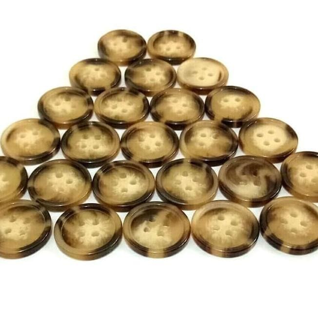 kancing baju gepeng 25mm 100 - Kancing Baju Corak - Kancing Baju Lubang 4 Corak - Kancing Baju Besar