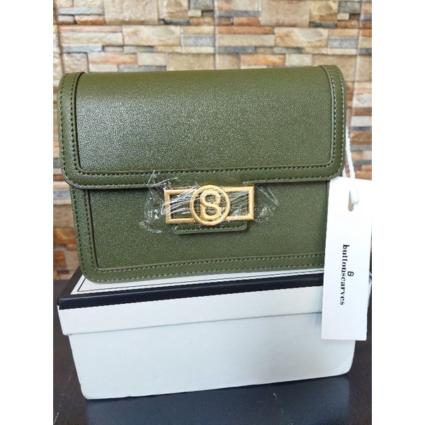 Izzy Shoulder Bag Dark Green Buttonscarves