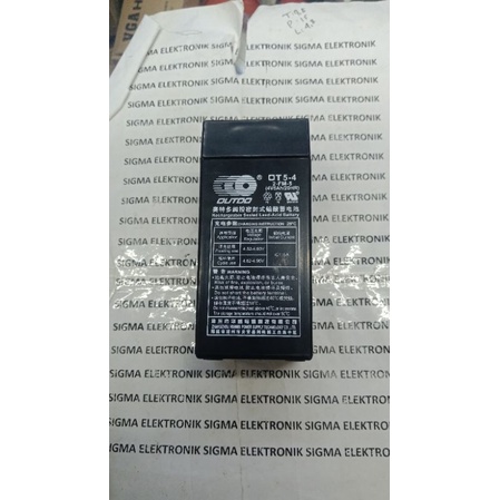ACCU / AKI KERING OUTDO 4 VOLT 5 AH.DIMENSI UKURAN 4 VOLT 4 AH. BARANG 4 VOLT 5Ah