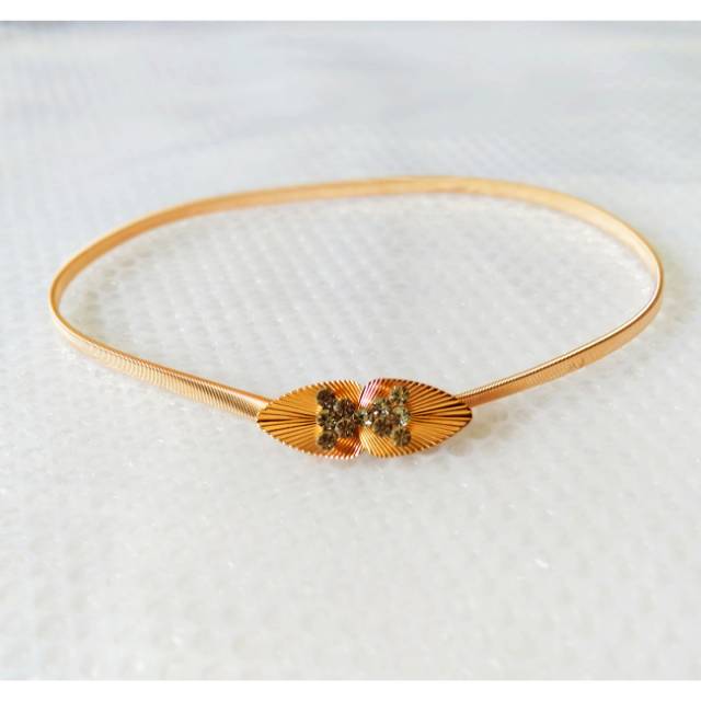 Gesper cantik belt import ikat pinggang wanita model per elastis daun permata pita.