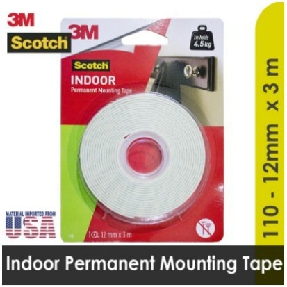 3M Scotch Double Tape Foam Tape CAT110 12mmx3mtr