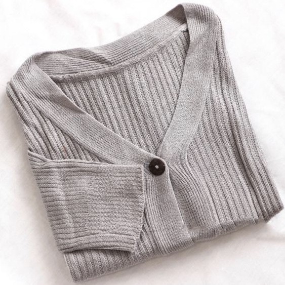 CARDIGAN RAJUT WANITA || KARDIGAN BASIC POLOS CEWEK CROP CARDY WILLY PREMIUM || OUTER KNITTED CARDI-Abu Muda