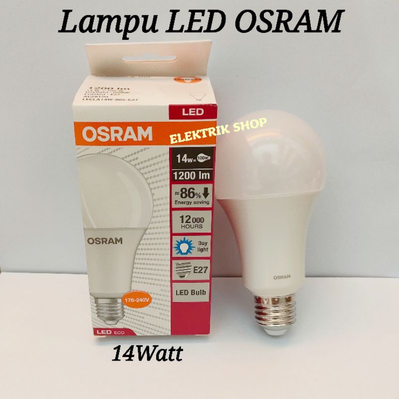 BOHLAM LAMPU LED BULB OSRAM 14 WATT PUTIH