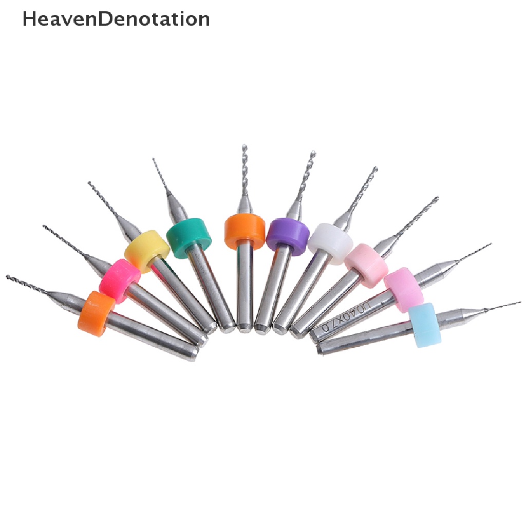 [HeavenDenotation] 10Pcs/set 0.1~1.0mm PCB print circuit board carbide CNC mini micro drill bits