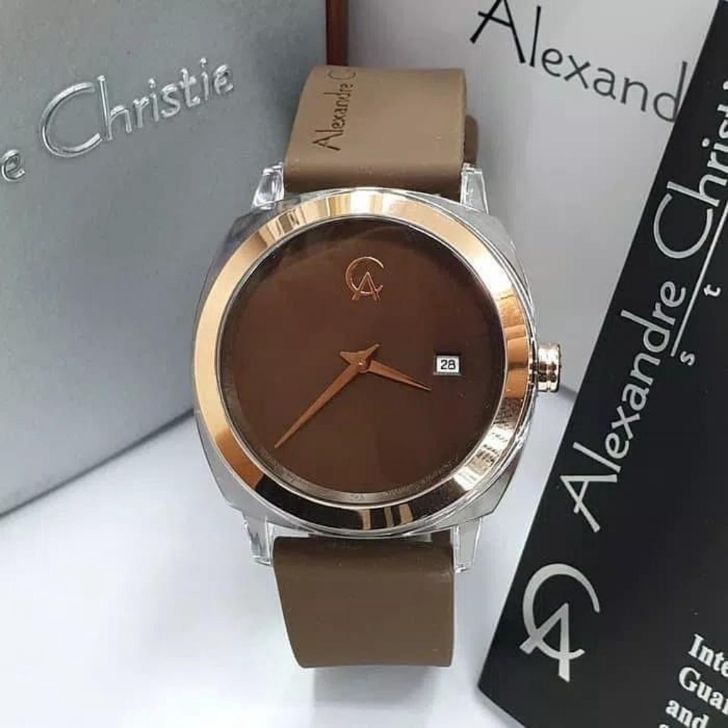 JAM TANGAN ALEXANDRE CHRISTIE AC 2763 WANITA ROSEGOLD BROWN ORIGINAL / JAM TANGAN CEWEK / JAM AC ORI