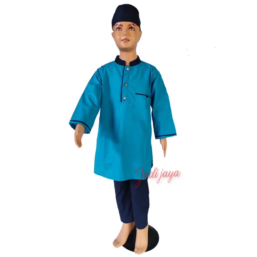 Koko Toyobo Anak Koko Anak Santri Bahan Toyobo Lengan Panjang Motif Polos 13-15 Tahun