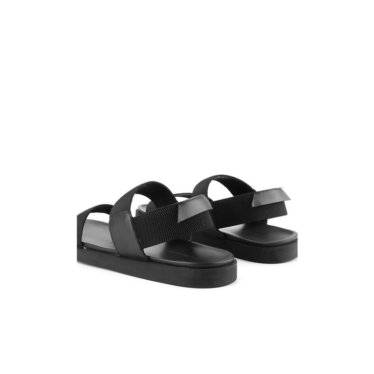 SANDAL SLIDE KULIT ANDRE VALENTINO PRIA ORIGINAL SLINGBACK HITAM AVM22