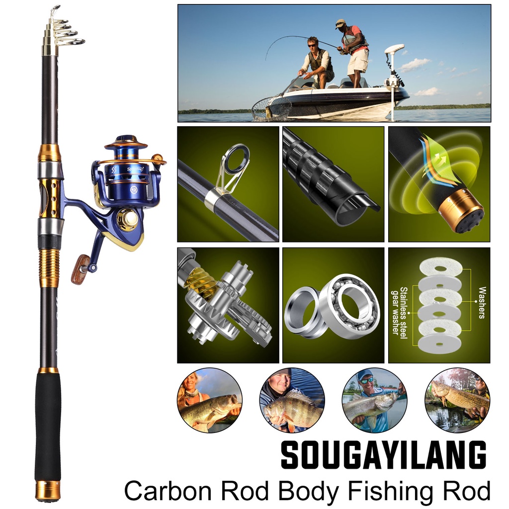 joran set 2.1-3.6m set pancing berkualitas tinggi and 1000-5000 reel pancing fishing set and senar pancing