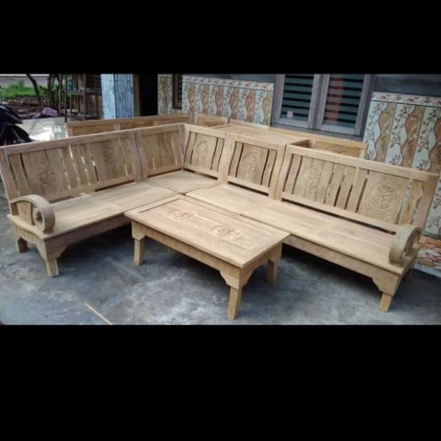 Kursi Tamu/Kursi Jati Grade A Ukiran Jepara - Mentahan