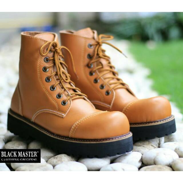 Sepatu boots kulit underground tan non safety