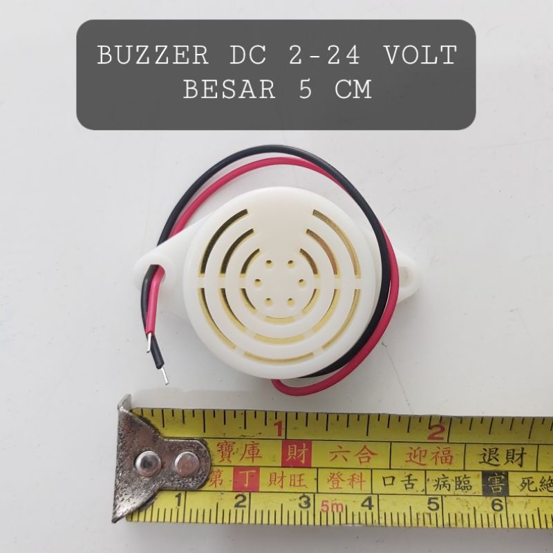 Mini Buzzer 3-24 Volt DC Ukuran 5 CM