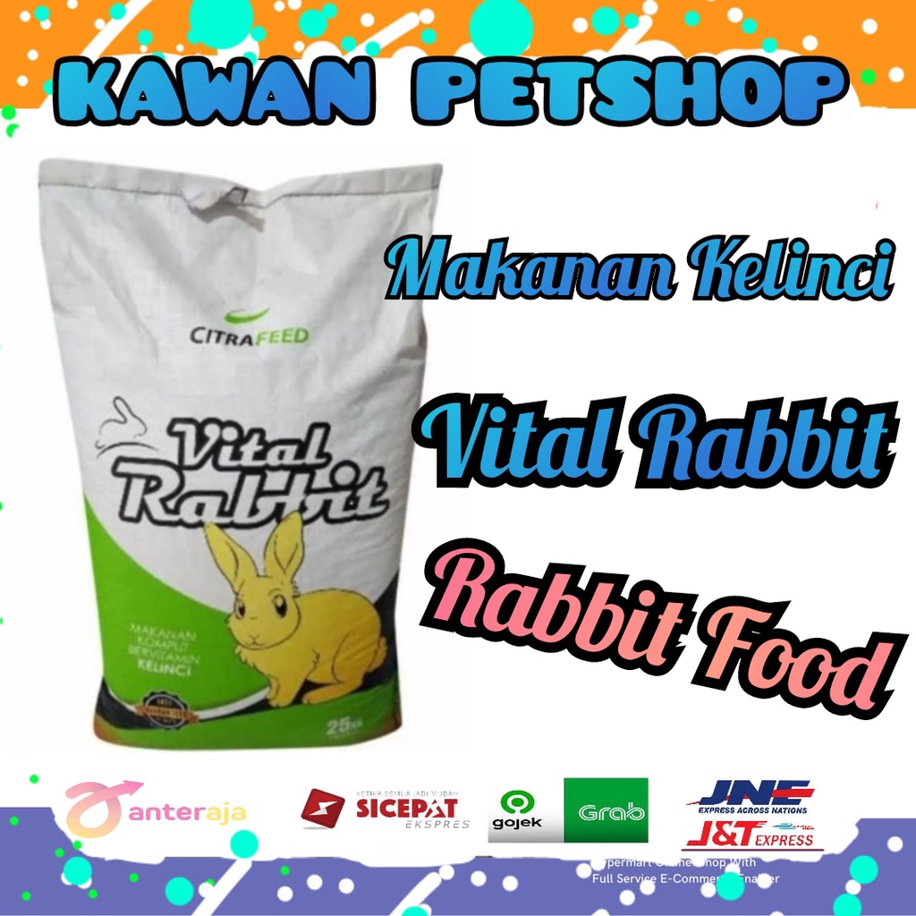 makanan kelinci vital rabbit 25 kg-pelet kelinci vital rabbit grab gojek