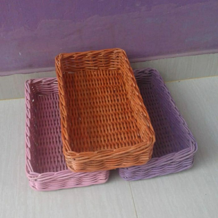 keranjang rotan nampan buah parcel dan sovenir murah 35 X 18 X 7 cm