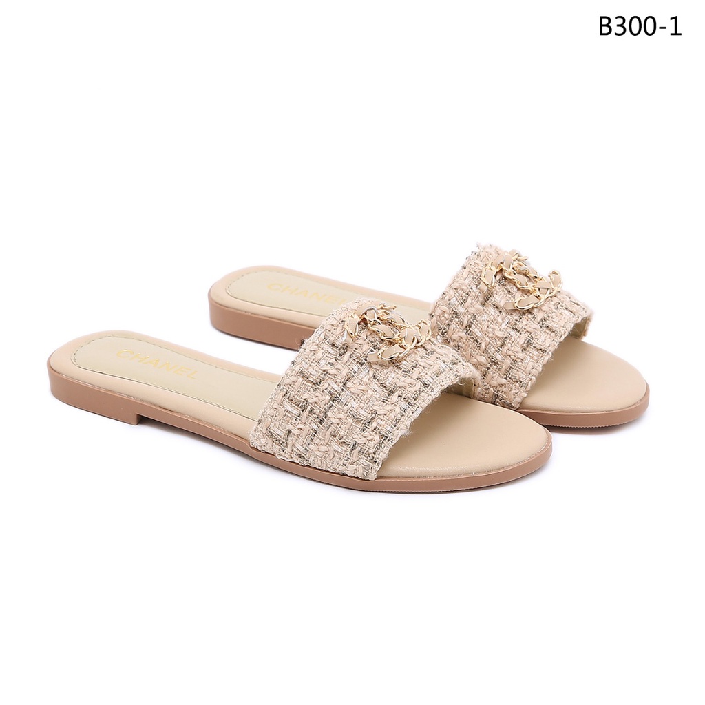 CH Tweed Flats Slide Sandals B300-1