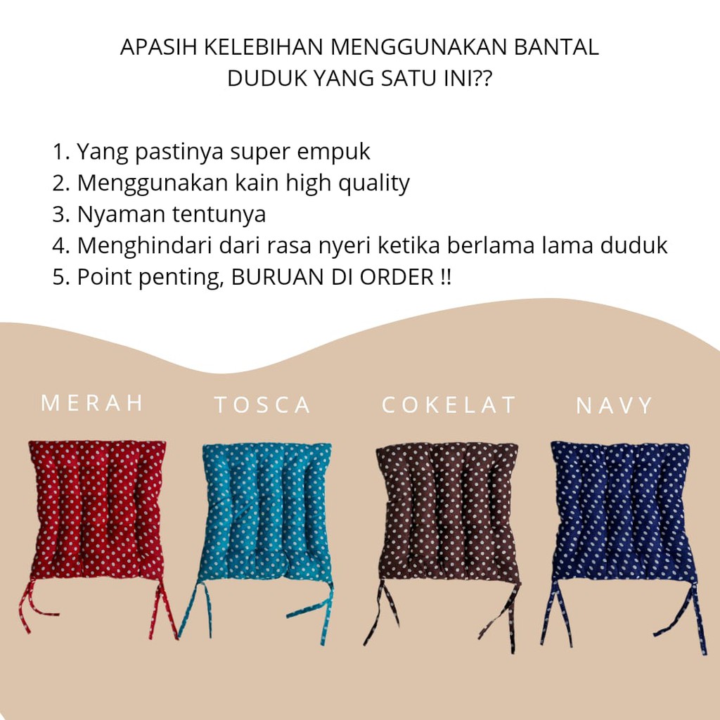 Bantal Alas Duduk Kursi Polkadot