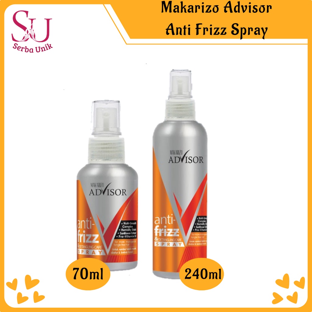 Makarizo Advisor Anti Frizz &amp; Detangling Care Spray 70ml &amp; 240ml