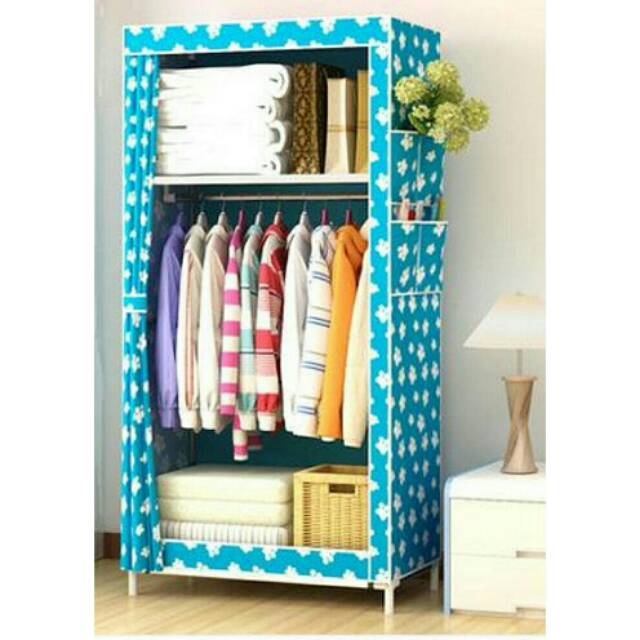 Rak baju portable single , rak portable baju single , rak baju bongkar pasang , lemari baju portable