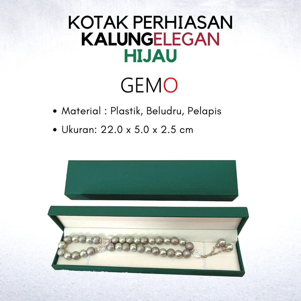 Kotak Perhiasan Elegan Hijau Set , Box Cincin, Kalung, Gelang, Anting, Liontin, Tempat Jewelry Murah, Unik, Lucu untuk Tempat Wadah Seserahan / Akad Pernikahan / Hantaran Tunangan Harga Paling Cocok untuk Aksesoris Emas Berlian/ Perak Permata