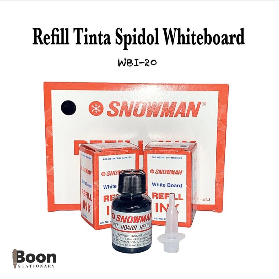 

Refill Tinta Ink Spidol Whiteboard Snowman WBI 20 Hitam
