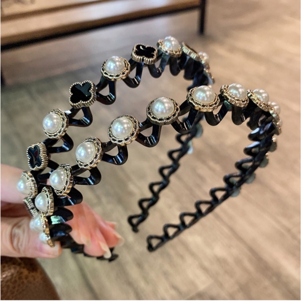 ONLYONE12 Bando Korea VIRAL !! Bando Korean Pearl / Bando Manik Manik / Headband Hair Bands / Women Hair Accessories