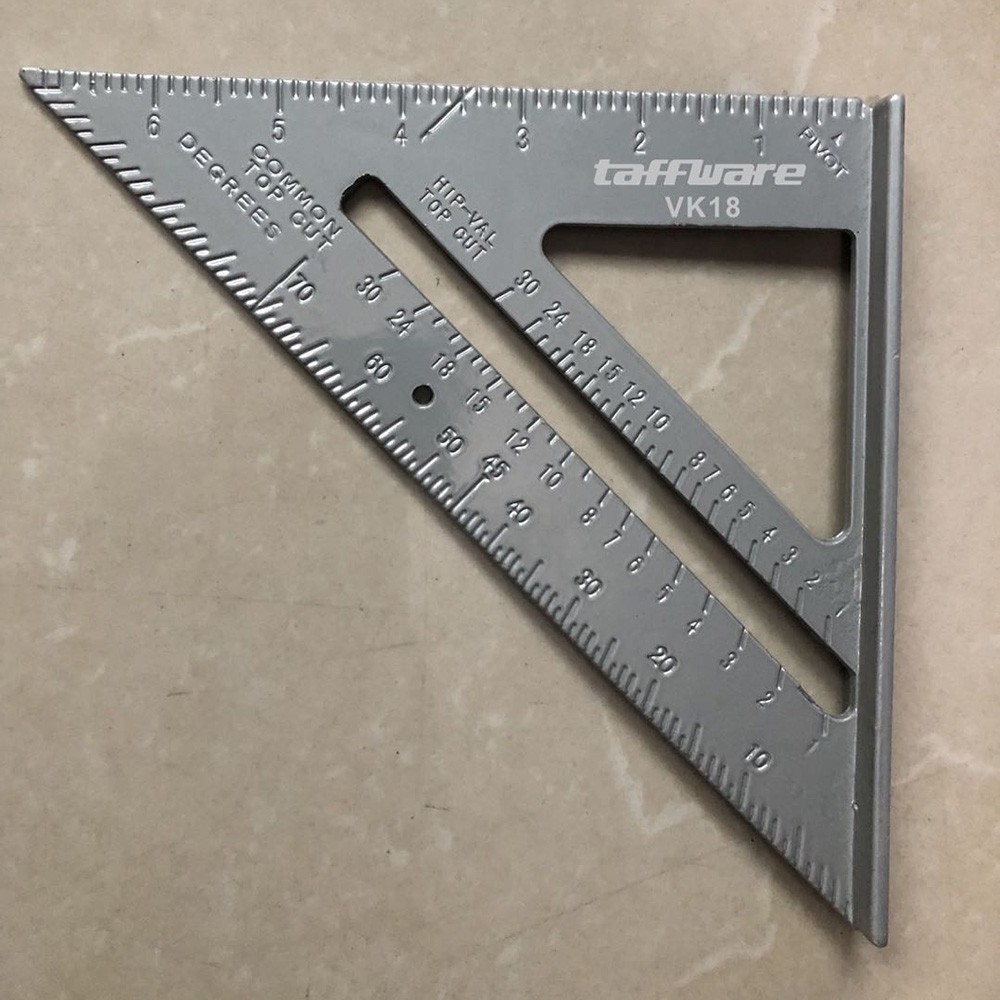 Taffware Penggaris Siku Mistar Triangle Ruler Aluminium