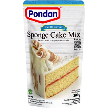 

Pondan Vanilla Sponge Cake Mix 200gr Premiks untuk Kue Sponge Rasa Vanila