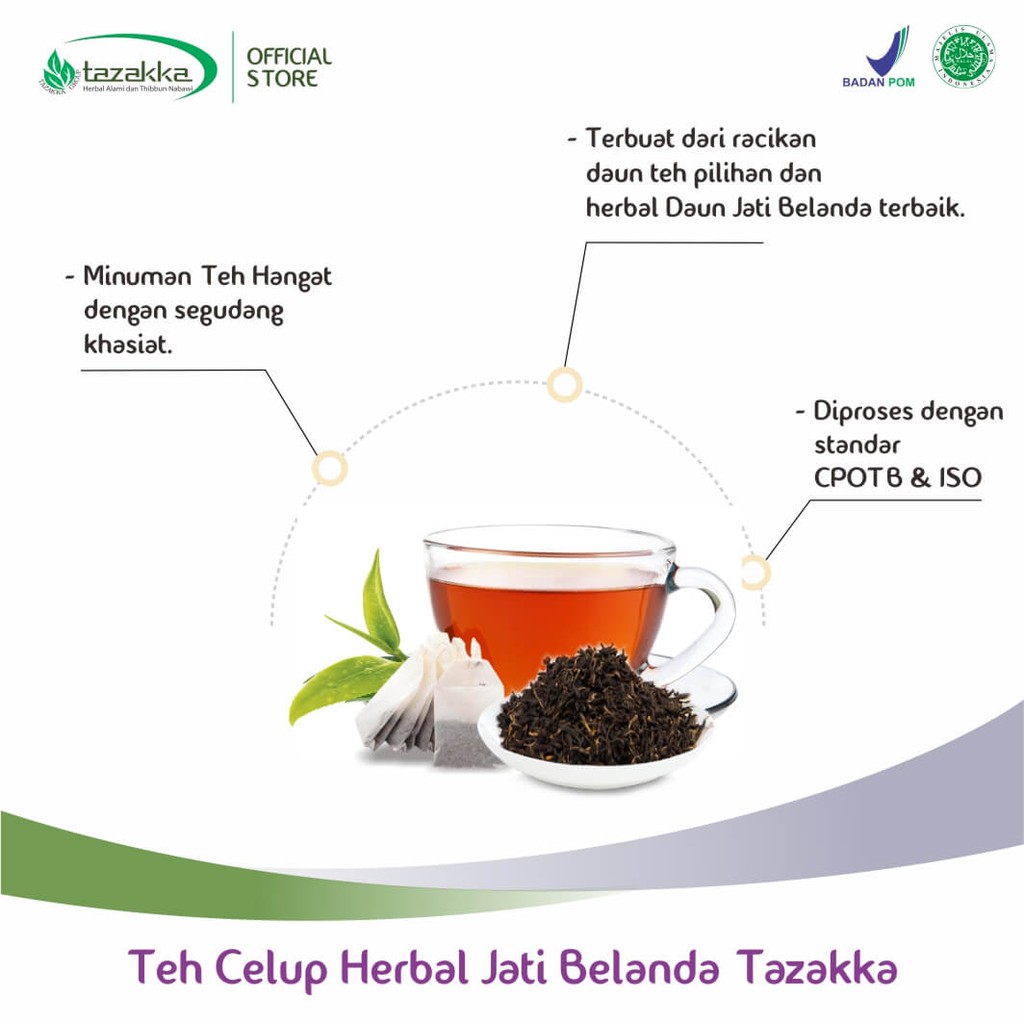 Teh Herbal JATI BELANDA PLUS Tazakka ORIGINAL Halal