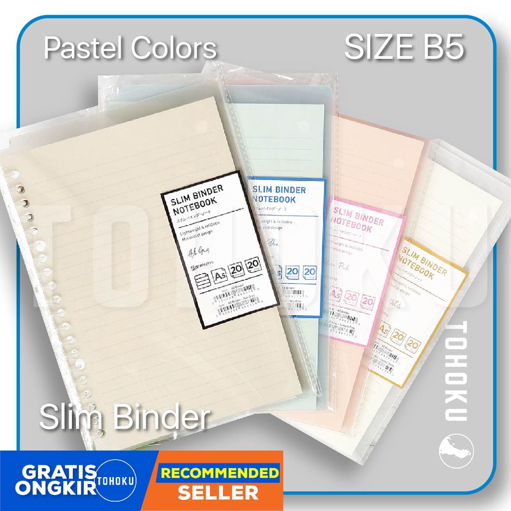 

Slim Binder Loose Leaf Transparan Pastel B5 (Muji Style)